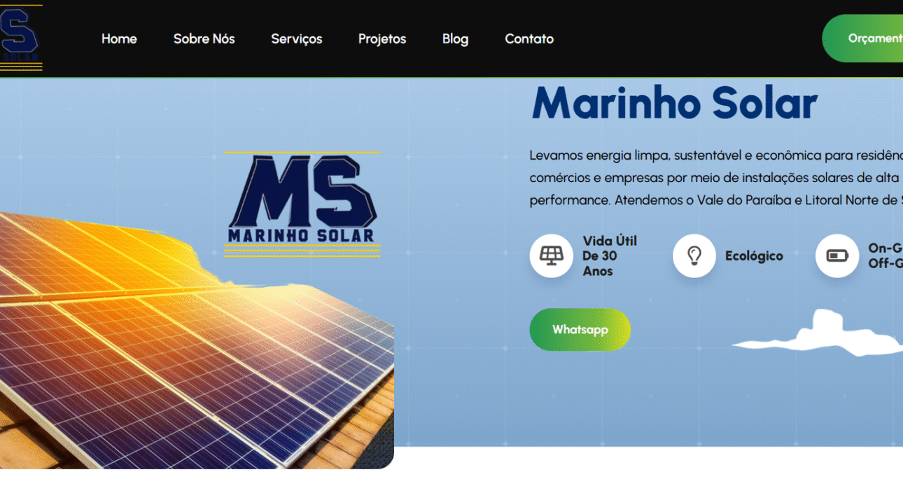 Criação de Site Otimizado para Google – Marinho Solar